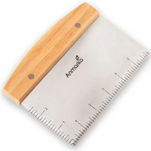 Dough Cutter for Bread and Pizza Dough - Stainless Steel Metal Griddle Scraper