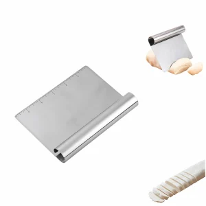 Stainless Steel Dough Scraper with Measuring Scale for Kitchen Baking Pizza