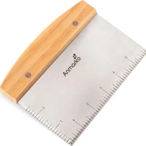 Dough Cutter for Bread and Pizza Dough - Stainless Steel Metal Griddle Scraper C